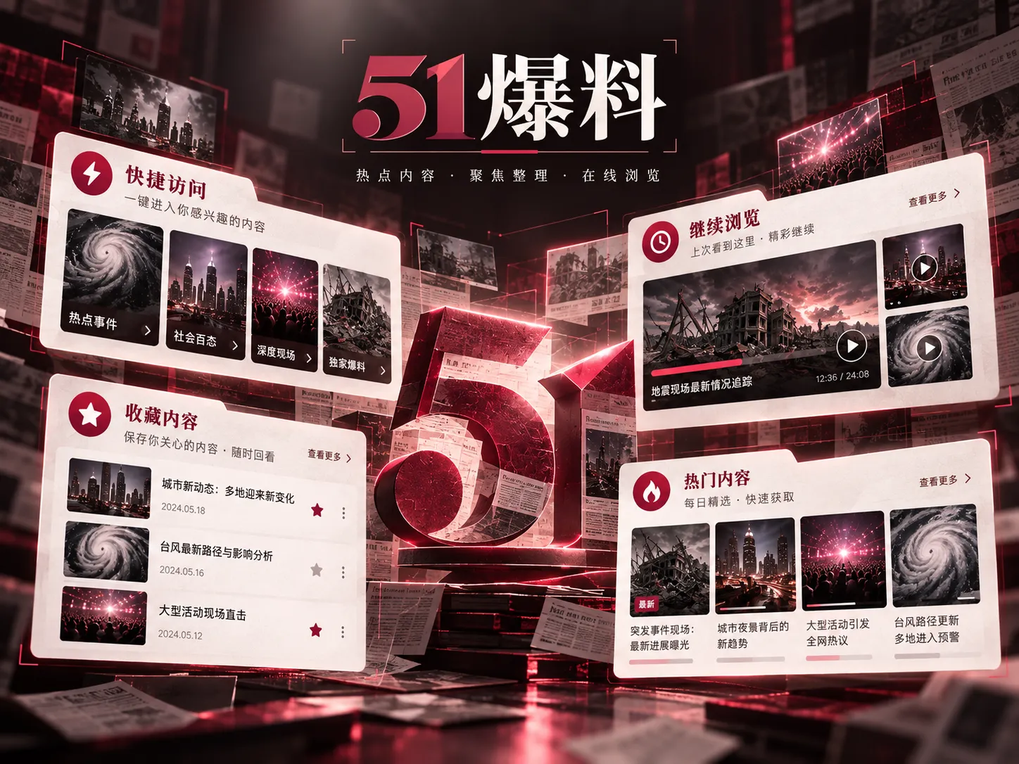 在线浏览热点内容的设备界面示意